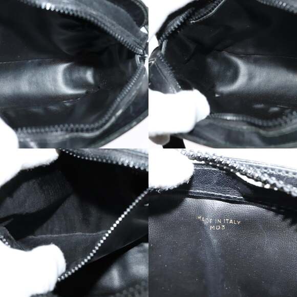 CELINE Macadam Canvas Shoulder Bag Suede Black Gold - Picture 12 of 12